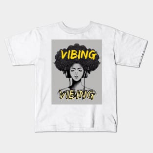 Vibing Retro Yellow Kids T-Shirt